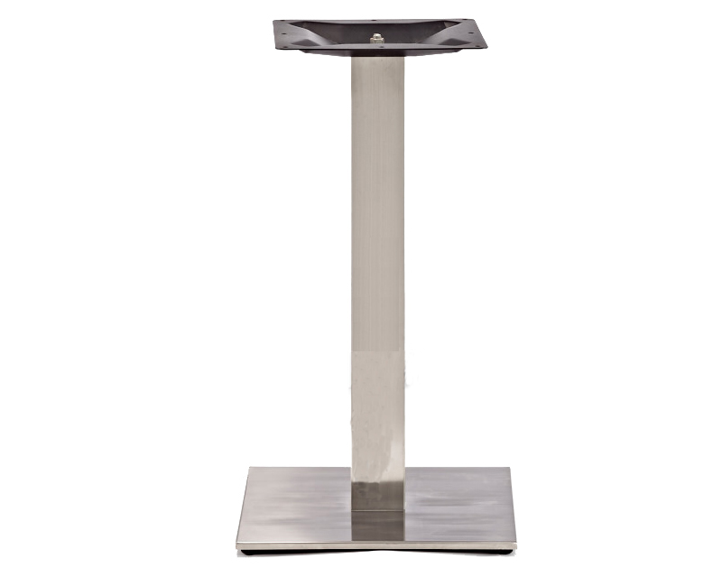 SINGLE SQUARE BRUSHED STEEL DINING HEIGHT BASE MODEL 6066